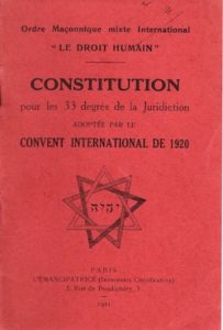 International Constitution of the DROIT HUMAIN 1920